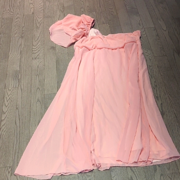 Elegant Pink One Shoulder Party Wedding Fancy Dress - Size 2X NWT - Picture 2 of 8
